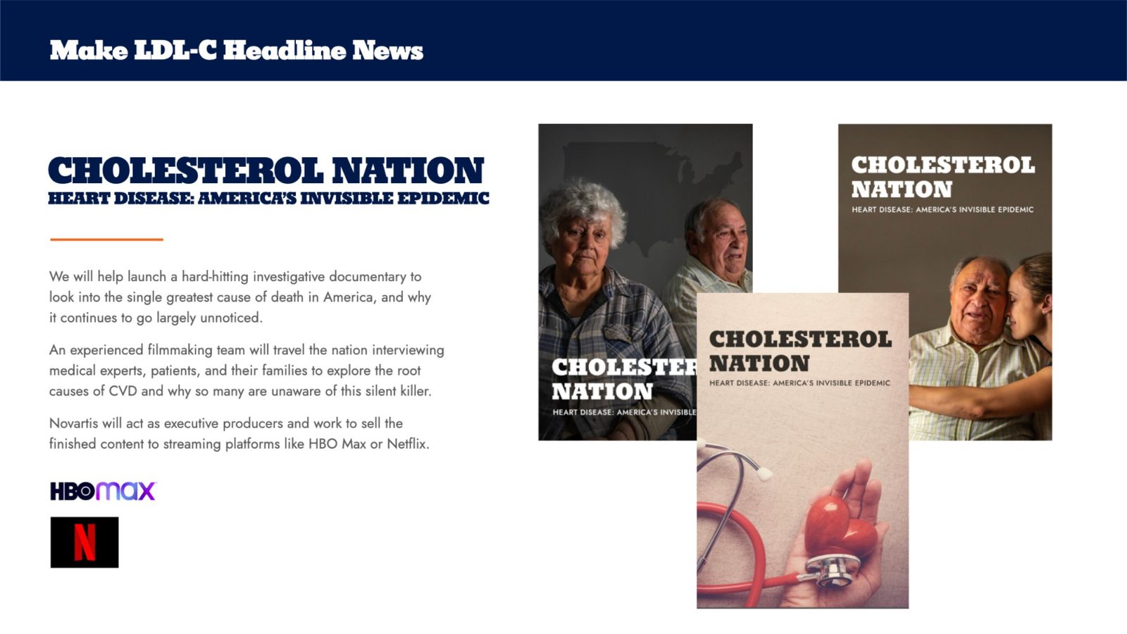 Novartis market prep deck: Cholesterol Nation streaming documentary concept