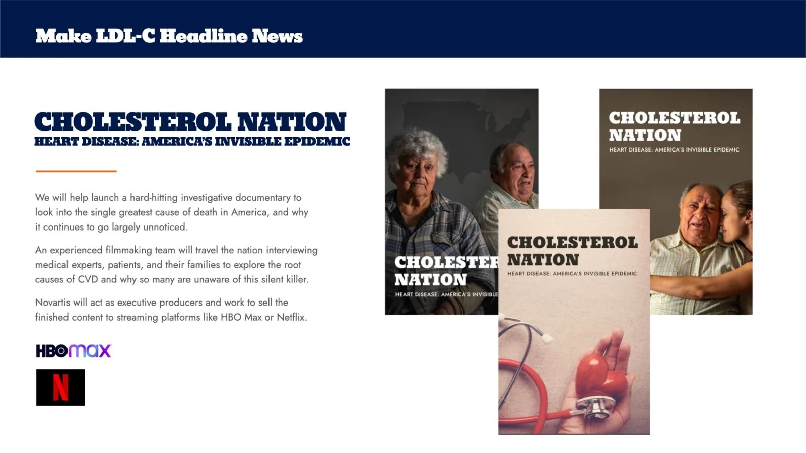 Novartis market prep deck: Cholesterol Nation streaming documentary concept