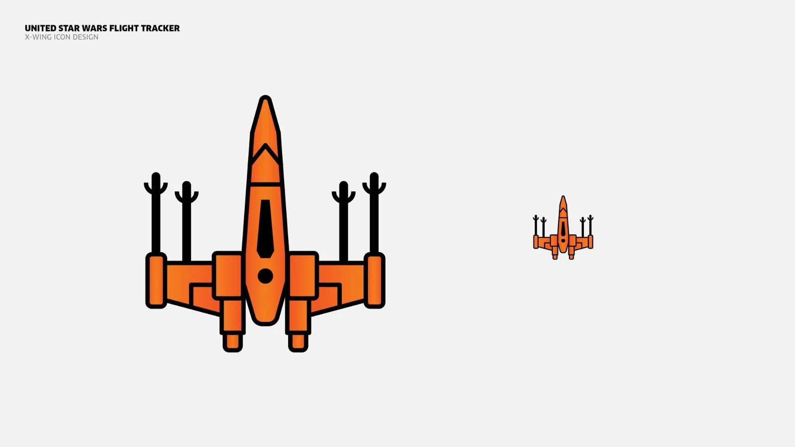 United Star Wars Flight Tracker: X-wing icon design